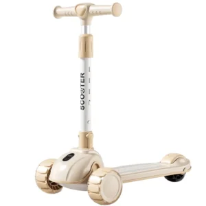 Adjustable and Foldable Kids’ Scooter with 3 LED Flashing Wheels Modern Style for Outdoor Play for 3-12 Year Old Children