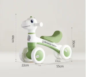 Adorable Cartoon Animal Design Toddler Ride on Toy Car and Kids Balance Bike with Music Lights and Ergonomic Seat for Indoor Play