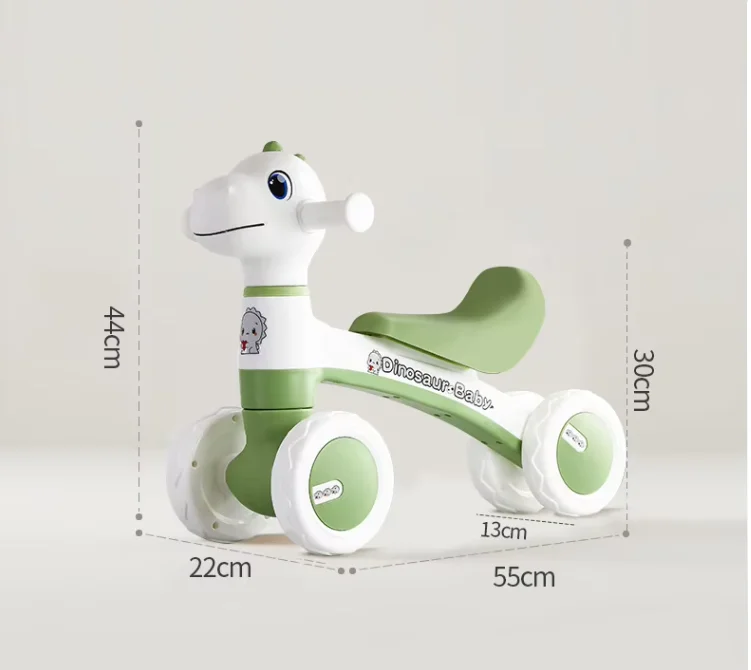 Adorable Cartoon Animal Design Toddler Ride on Toy Car and Kids Balance Bike with Music Lights and Ergonomic Seat for Indoor Play