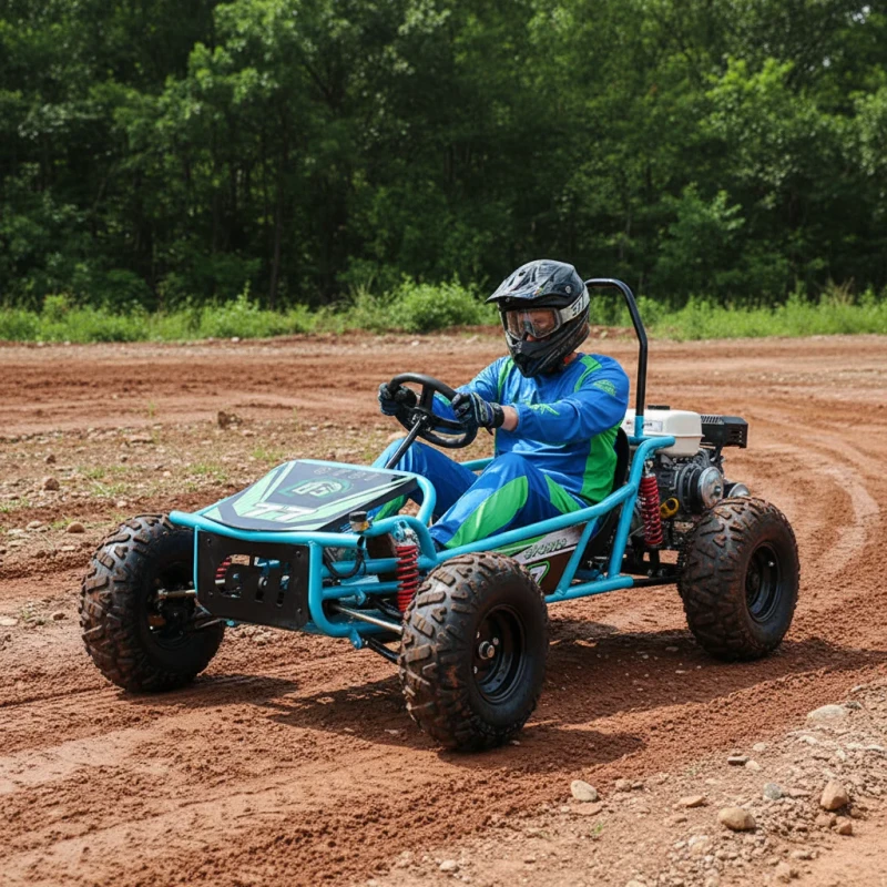 Adult Four Wheel Off Road Beach Kart Drift Pedal Go Kart Chain Drive Gas 4 Stroke 212cc Outdoor Playground Use