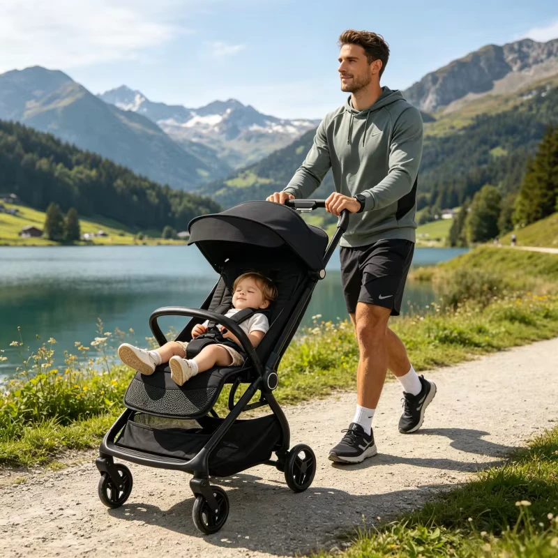 All Season Cabin Size Auto Folding Reclining Trolley Kids Infant Toddler Pushchair Carriage Newborn Travel Pram Baby Stroller
