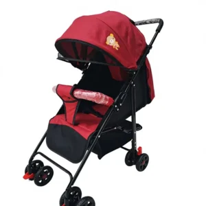 All Terrain Baby Stroller with Large Air Filled Tires Metal and Fabric Material for Outdoor and City Use
