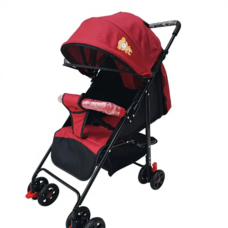 All Terrain Baby Stroller with Large Air Filled Tires Metal and Fabric Material for Outdoor and City Use