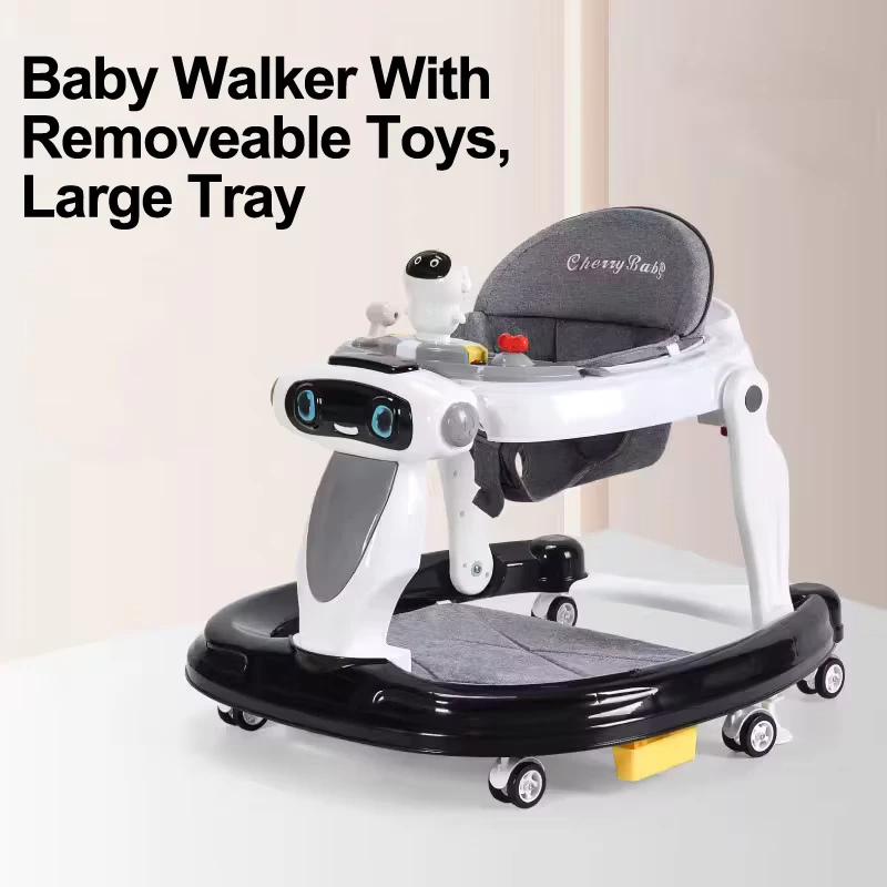 All in One Baby Product Foldable Activity Musical Baby Walker Adjustable Height Detachable Play Tray Fun Baby Toys with Wheels