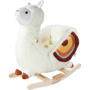 Alpaca Hobbeldier Plush Animal Rocker Toy Wooden Riding Horse Kids Rocking Horse
