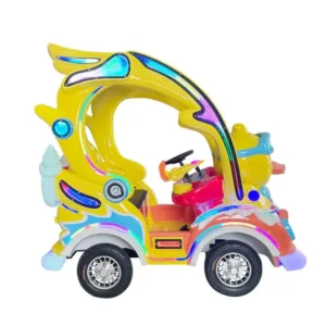 Amusement Car Automotive FRP Body Battery Powered Happy Duck Animal Ride on Car with Canopy