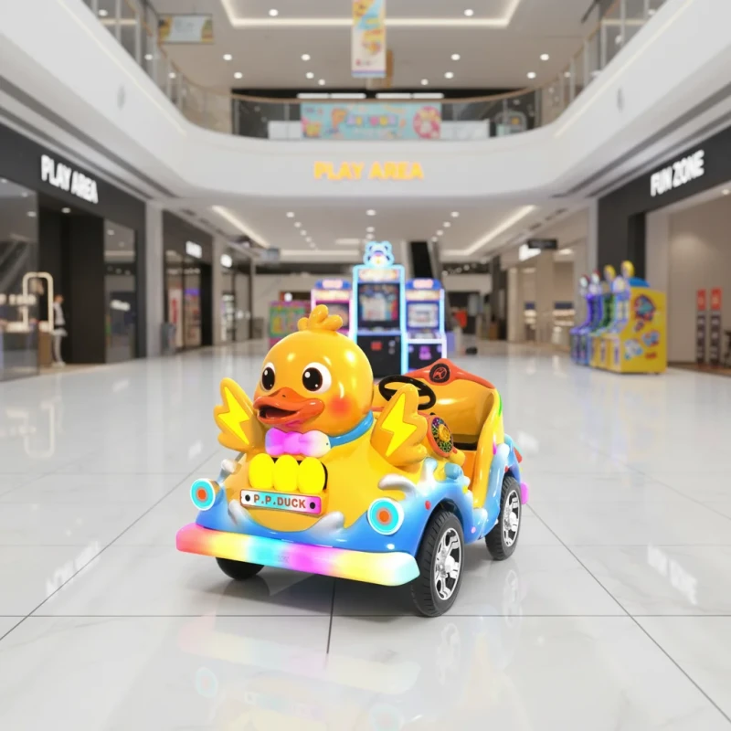 Amusement Equipment Naughty Duck Animal Ride 4 Wheel Battery Operated Kiddie Ride for Outdoor Carnival