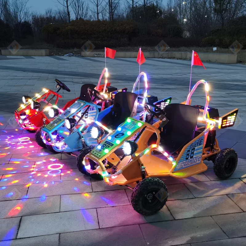 Amusement Park Backyard Outdoor Ride on Toy Kids Electric Bumper Car with LED Lights