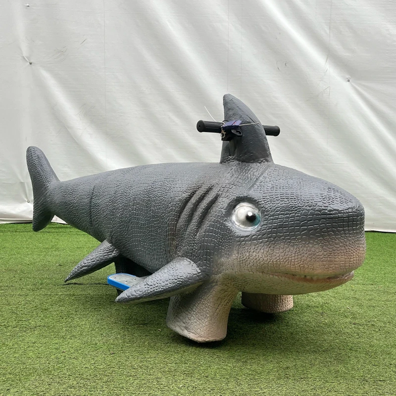 Amusement Park Custom Shark Model Dinosaur Baby Animal Dinosaur Electric Scooter Toys for Kids Adventure Parkfor Kids