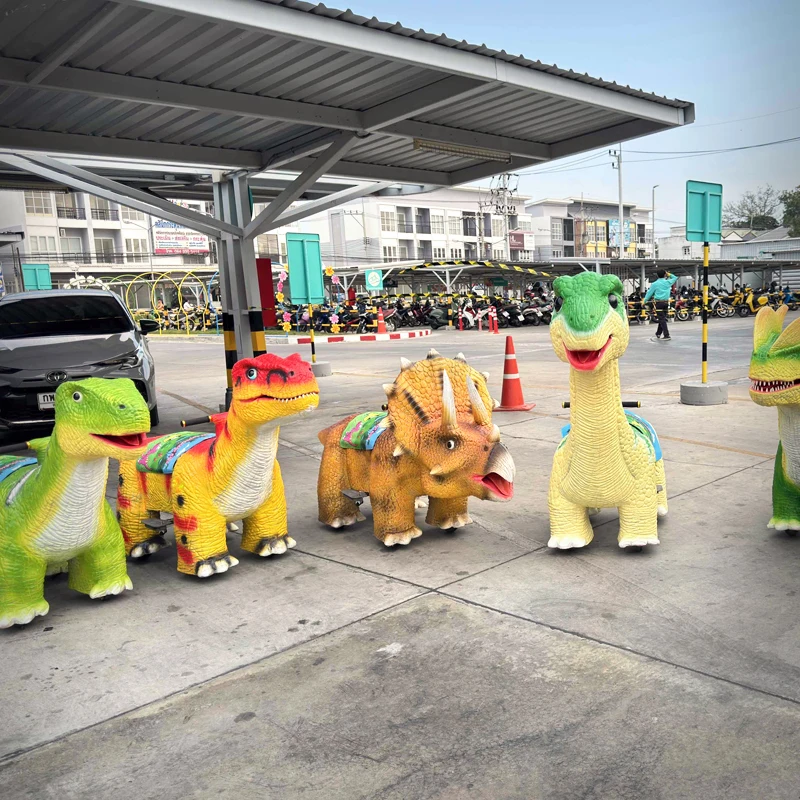 Amusement Park Dinosaur Electric Ride for Kids Outdoor & Indoor Metal & Steel Construction School & Shopping Mall Use