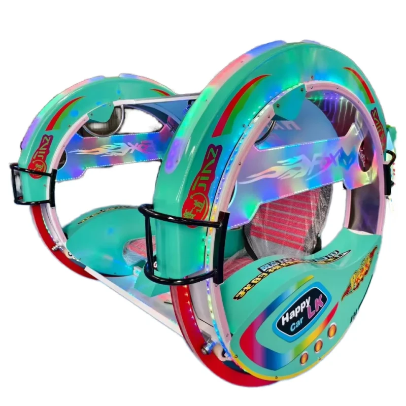 Amusement Park Happy Swing Car Two Seats 360 Degree Rotating Rolling Car for Sale
