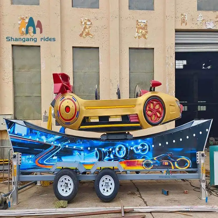 Amusement Park Kids Rides Mobile Flying Car on Trailer for Playground
