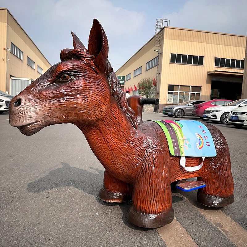Amusement Park Outdoor Indoor Silicone Animatronic Electric Horse Dinosaur Ride for Kids Shopping Mall Use