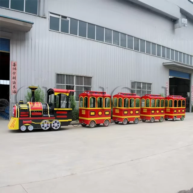 Amusement Park Popular Large Trackless Sightseeing Touris Mini 48v Electric Trackless Train Cars For Kids