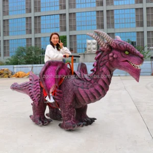 Amusement Shopping Mall Remote Control Electronic Zoo Walking Animal Electric Dragon Ride On Toy Dinosaur Ride