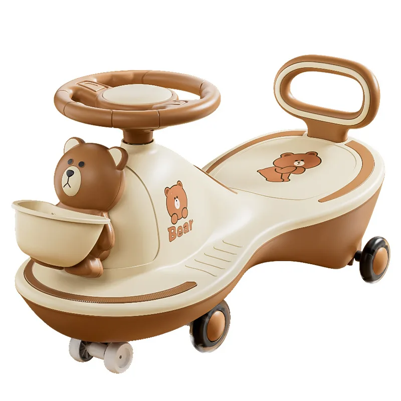 Animal Lifelong Cuppy Jiggle Plastic Kids Swing Car No Battery No Pedal Smooth 360 Steering Three Non slip Wheels Indoor