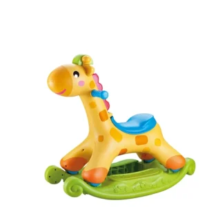 Animal Ride On Toy 2 In 1 Giraffe Plastic Riding Rocking Horse Toy with Music and Light