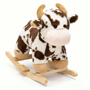 Animal Rocking Horse Coffee Brown Calf Rocking Horse for Children