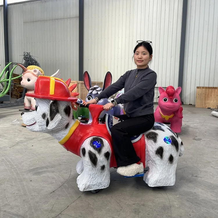 Animated Puppy Electric Ride On Toy for Kids with Music Lights Outdoor Indoor Use Home School