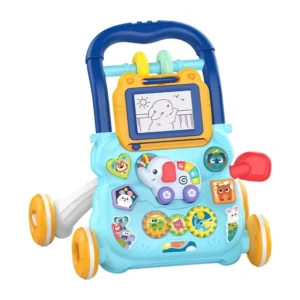 Anti Bowlegs Plastic Baby Push Walker Height Adjustable Walking Aid & Sliding Balance Car for Toddlers