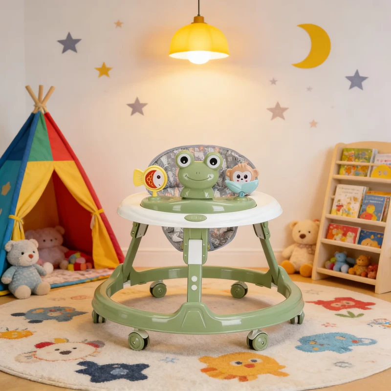 Anti O Leg Multi Function Anti Rollover Plastic Baby Walker for Boys Girls Foldable Design Push Toy Walking Car 20KG Load