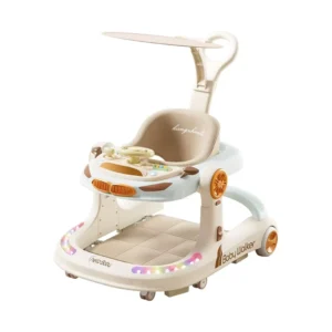 Anti O legs Foldable Baby Walker with Music Adjustable Height Infant Walking Trainer Learning Walker for Toddlers