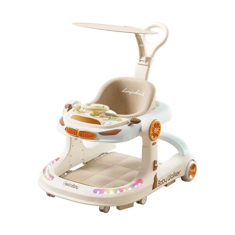 Anti O legs Foldable Baby Walker with Music Adjustable Height Infant Walking Trainer Learning Walker for Toddlers