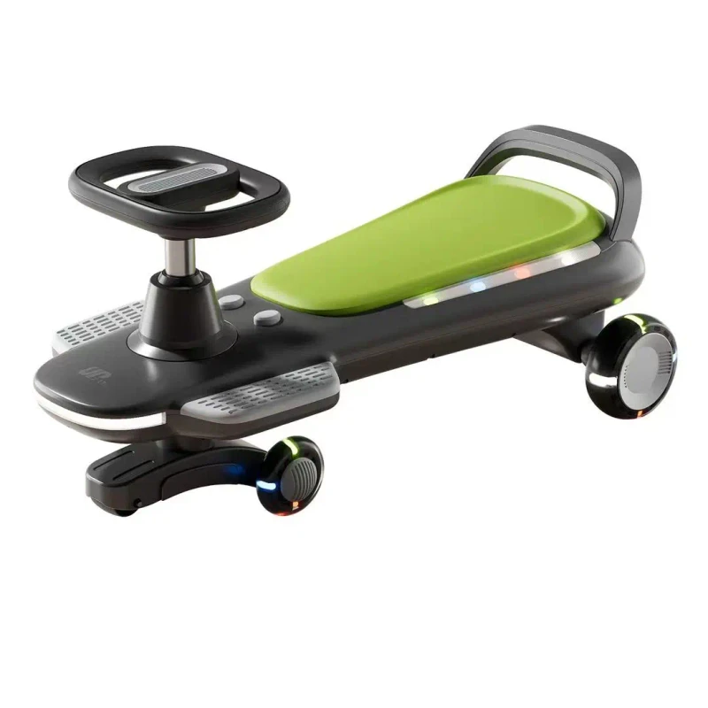 Anti Rollover Kids Twist Car with LED Flashing Wheels & Music Silent PU Wheel Baby Swing Ride on Toy Car
