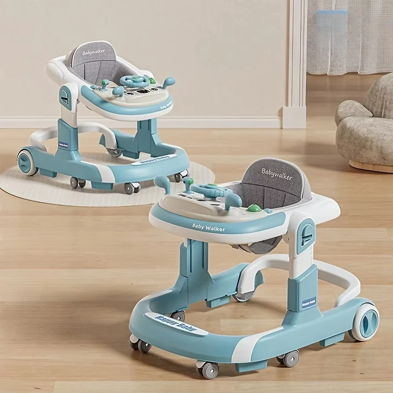 Anti Rollover Musical 3 in 1 Infant Walker Wheels and Seat Baby Push Walker With Toys for Age Group 6 18 Months