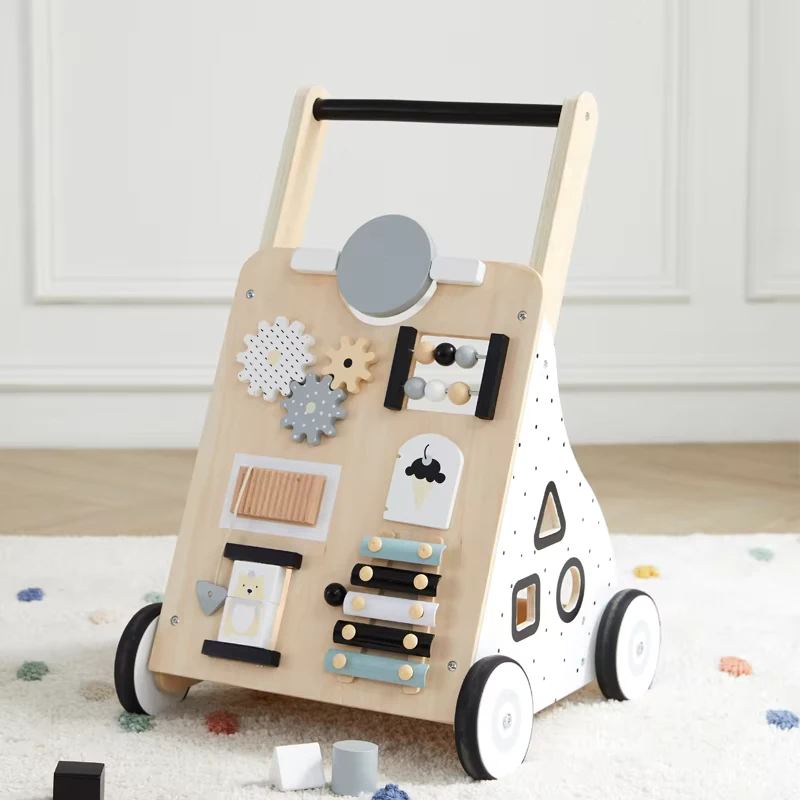 Asweets Sit to Stand Learning Rotating Toys Wooden Baby Activity Walker