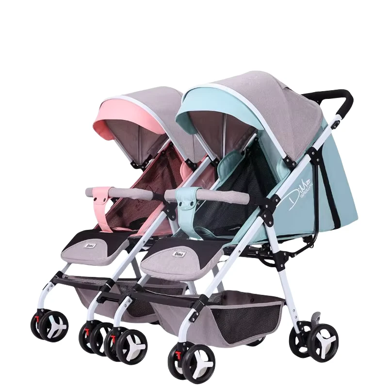 Atibei Twin Baby Stroller Detachable Can Sit and Lie Down Shockproof Folding Small 20KG Load Capacity