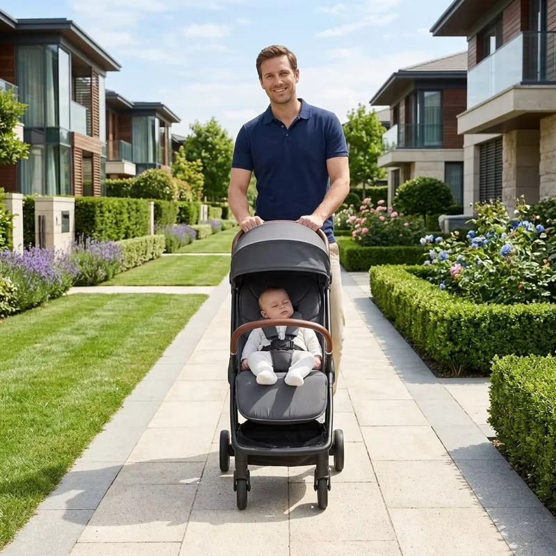 Auto Foldable Pushchair Carrycot Kid Infant Toddler Carriage Car Seat Newborn Travel Pram 3 in 1 Compact Baby Stroller