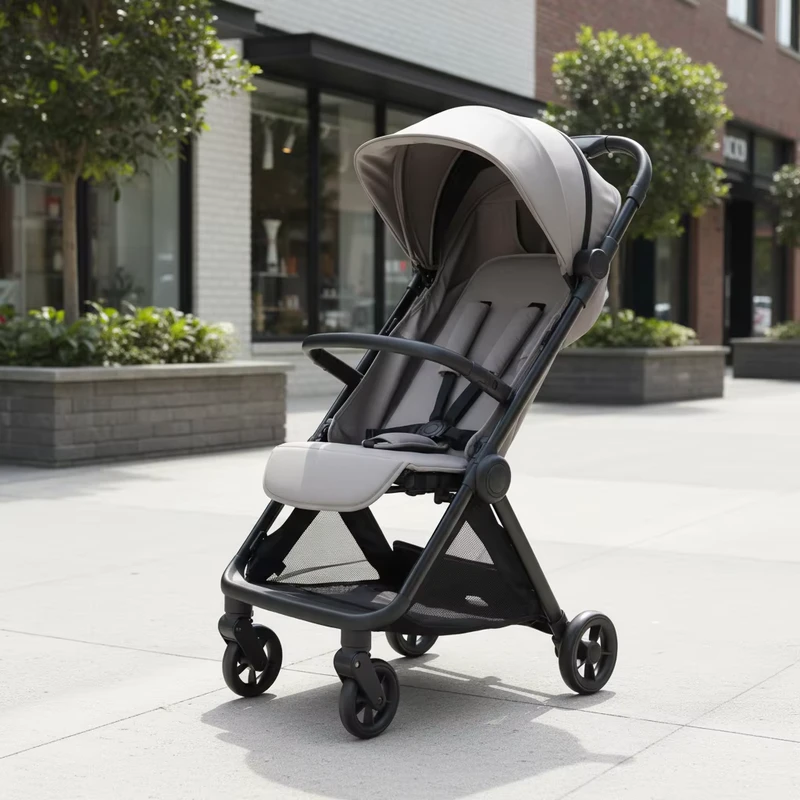 Automatic Folding Compact Baby Stroller with Aluminum Alloy Frame and 20KG Load Capacity for Ages 0 3 Years