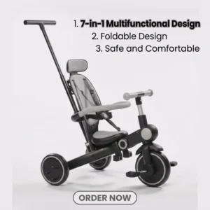 BEBELUX Factory Luxury 8 in 1 Kid Baby Stroller Foldable and Multi fucntional Trike Balance Bike Baby Tricycle Stroller