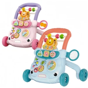 BJQ OEM Foldable Anti Rollover Baby Walker Toy Music Interactive Learning Stroller 6 18 Months Made Durable Plastic