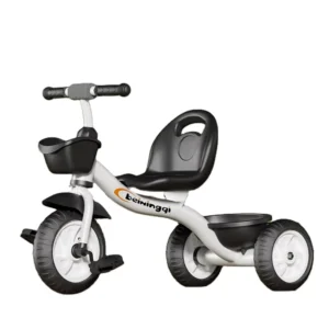 BN Baby Tricycle Steel Frame Red Adjustable Portable for Children 1 6 Years with Auxiliary Wheel