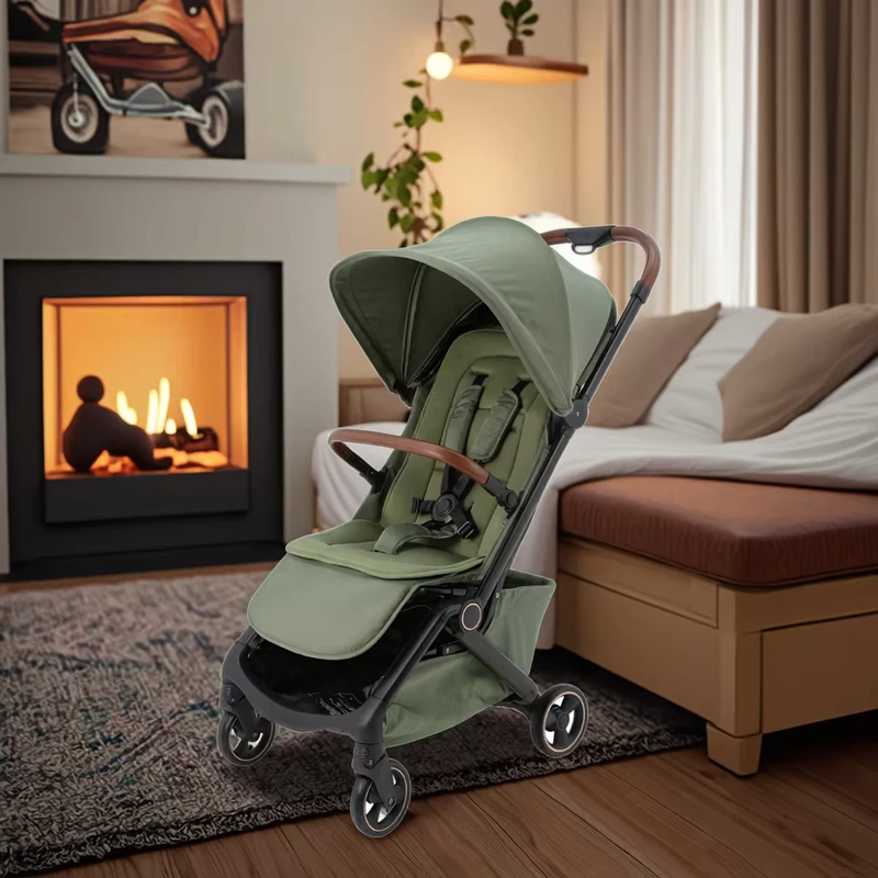 BS6020 3-Fold One-Hand Folding Aluminum Alloy Frame Fabric Baby Stroller Light Weight from Birth 22KG EN1888