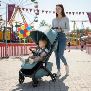 BS6020 Compact Travel Stroller Baby Buggy One-Hand Folding Aluminum Alloy Frame 22kg Load Capacity EN1888-2 Certified Baby