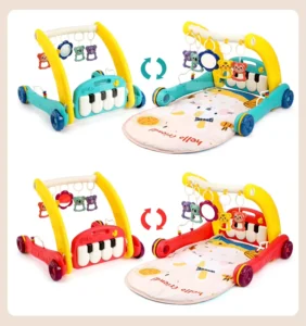 Babies Gift Sets Baby Gym Mat Walker 2 in 1 Baby Learn to Walk Piano Keyboard Play Mat