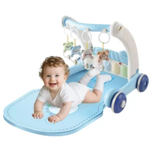 Baby 2 in 1 Play Gym Mat Pedal Piano Musical Activity Gym Toys Multi functional Trolley Rack Walker Toys for Kids