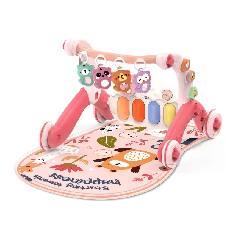 Baby 6 in 1 Pedal Piano Multi function Baby Activity Fitness Mat with Music and Lights Baby Walker