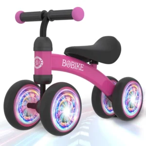 Baby Balance Bike Toys for 12 36 Months Kids Toy Boy and Girls Gifts Toddler Best First Birthday Gift (Rose Red Light)