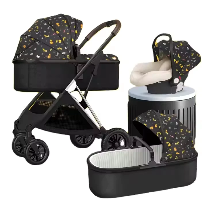 Baby Buggy Luxury Baby Stroller 3 in 1 with En1888 Baby Strollers OEM Customized Steel Stainless Frame Durable Carriage