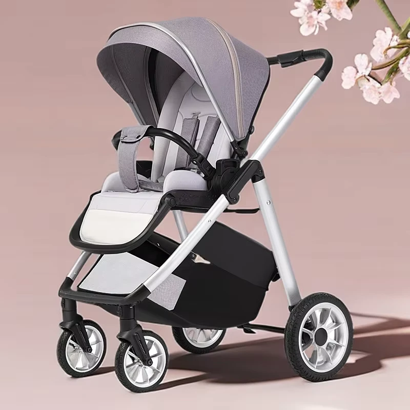 Baby Can Sit and Lie in Both Directions Lightweight Folding Shock-absorbing Baby Stroller