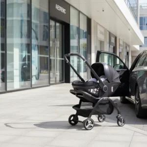 Baby Car Seat Stroller 4 in 1 Portable Pink French Style Compact Design