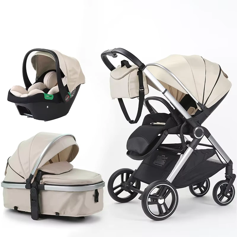 Baby Car Seat and Strollers Baby Pushchairs Carriage Poussette 3 in 1 Foldable Pram Baby Stroller 3 in 1 for Travel