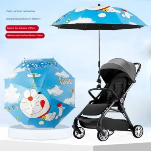 Baby Carriage Tricycle Stroller Sunshade Umbrella Manual Straight UV Protection Heat Insulation 190T Nylon Universal Accessories