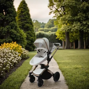 Baby Carrier With Big Wheels 3 in 1 PU Leather Baby Pram Luxury Baby Stroller With Car Seat