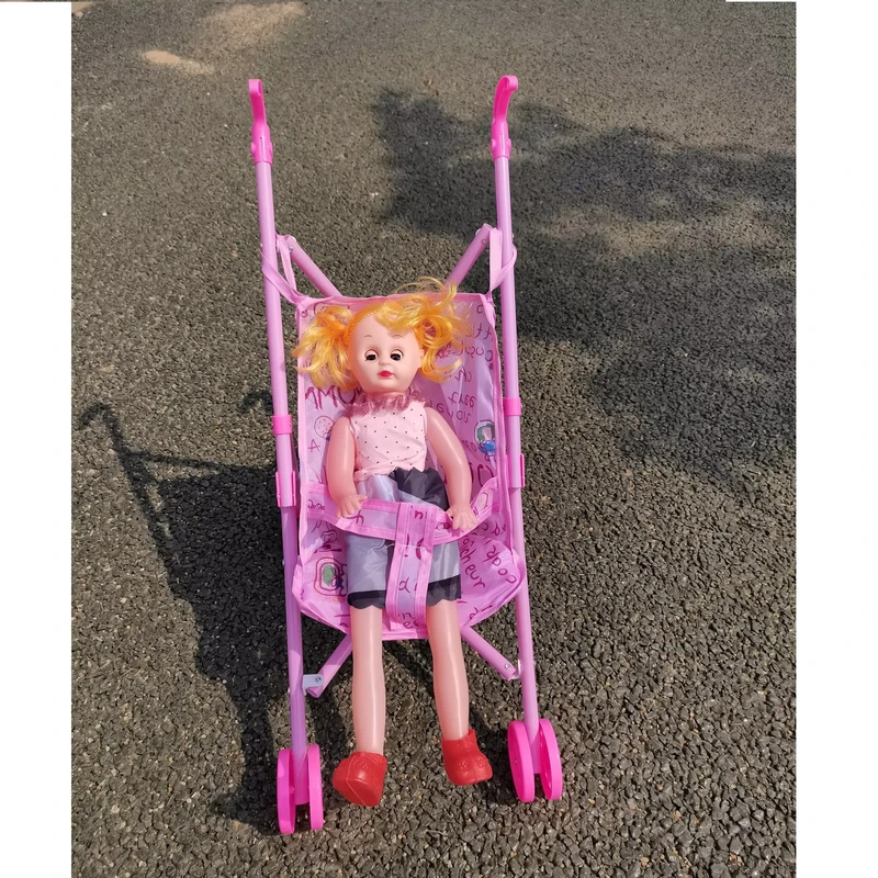 Baby Doll Stroller Pretend Play Toy Kids Baby Soft Doll Stroller Role Play Set Baby Doll Stroller for Girls Boys Gifts