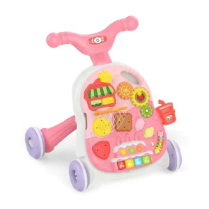 Baby Educational Learning Walkers Toy 2 in 1 Multi function Game Table Musical Walking Cart Stroller Toy